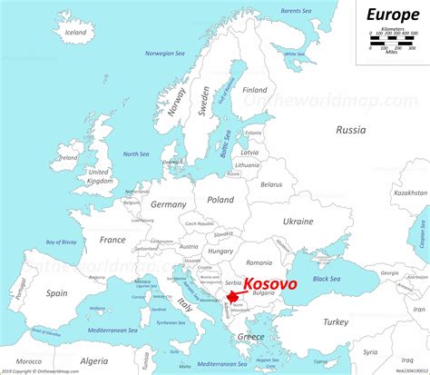 kosovo location on europe map